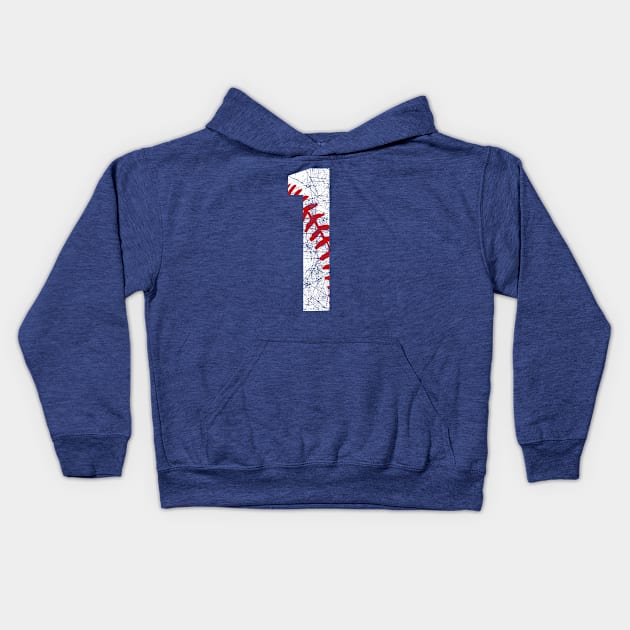 Vintage #1 Baseball Laces Baseball Mom Jersey Love Baseball  Birthday T-shirt Kids Hoodie by TeeCreations